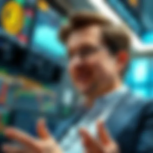 Tom Lee speaking about the growth of Ethereum and Bitcoin over traditional stocks in a financial news setting