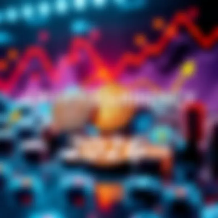 A graphic showing popular cryptocurrencies with upward trends, highlighting investment interest for 2026.