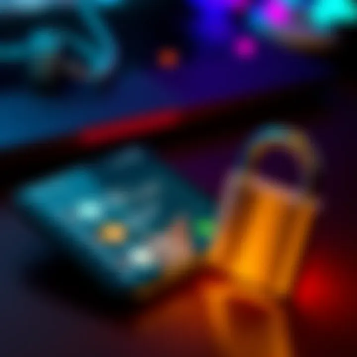 A smartphone displaying various Ledger wallet options on the screen with a secure lock symbol nearby