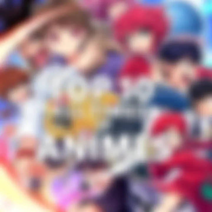 Colorful artwork featuring characters from popular anime series, showcasing action and emotion.