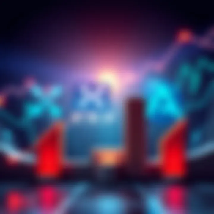 Top Cryptos Rising Graphic showing the logos of XRP, XLM, and AMP with upward arrows symbolizing growth.