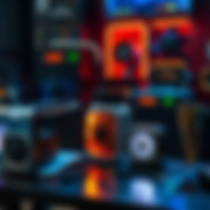 An array of efficient home miners like the bitaxe miner displayed on a table, showcasing their design and performance features.