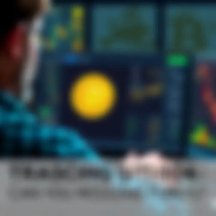 A person looking at a computer screen with cryptocurrency transaction details, searching for lost Bitcoin.