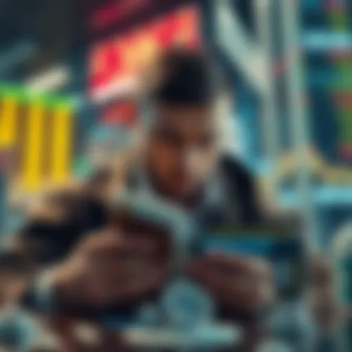 A distressed trader looking at a Ledger wallet, symbolizing lost Bitcoin investment