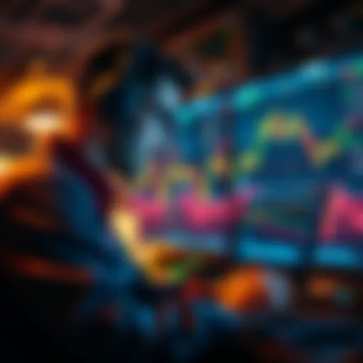 A trader focused on charts and graphs for crypto futures trading