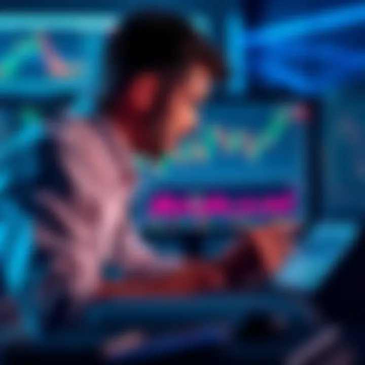A person studying Ethereum price charts on a computer screen to track market trends and make informed trading decisions.