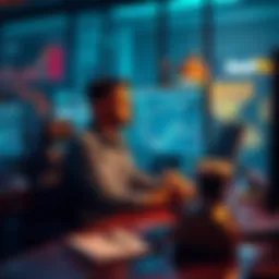 A trader sitting at a desk with charts on screens, looking thoughtful while holding a cup of coffee, symbolizing the struggle of balancing trading and daily life.