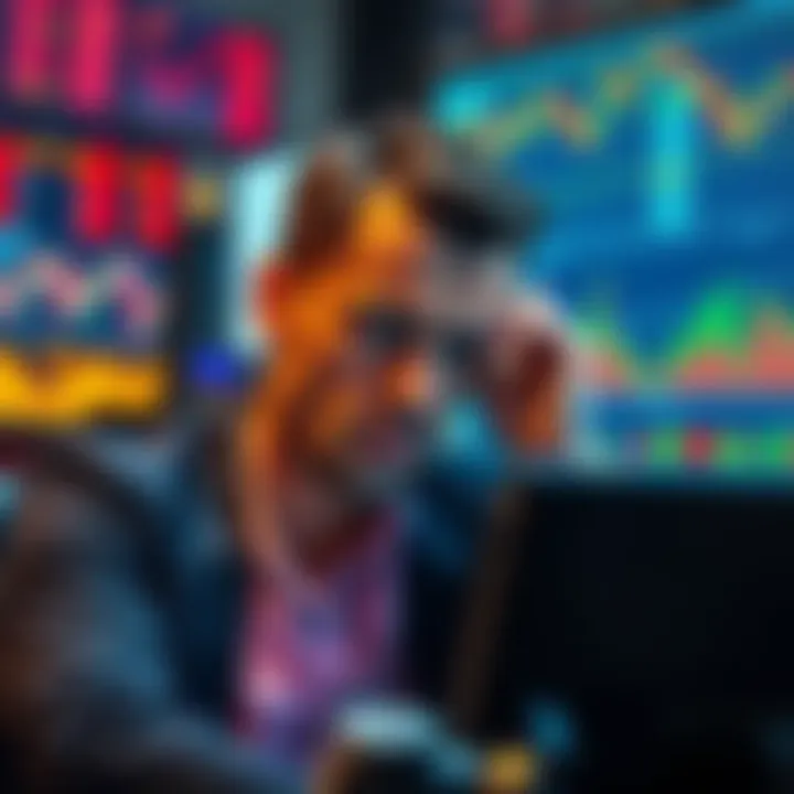 A trader looks stressed while analyzing market graphs on a computer screen, symbolizing the pressure of market fluctuations.