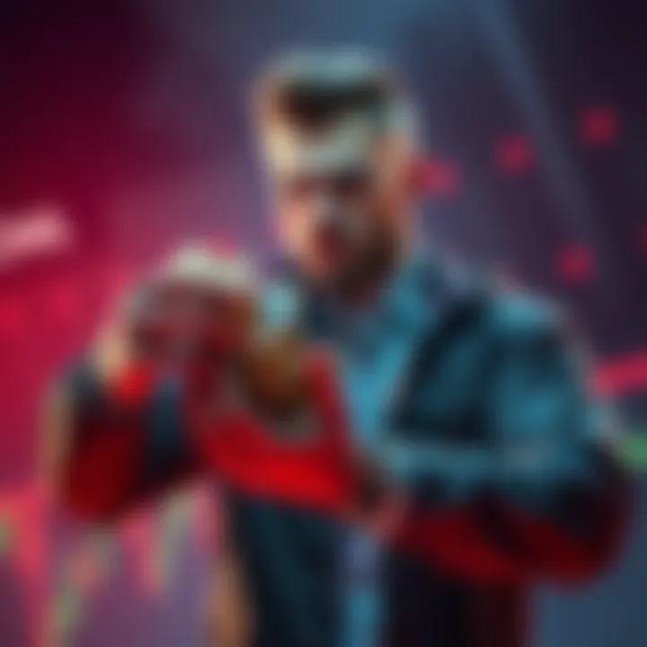 A determined trader looks resolute while holding cryptocurrency assets, symbolizing resistance to market manipulation amidst losses.