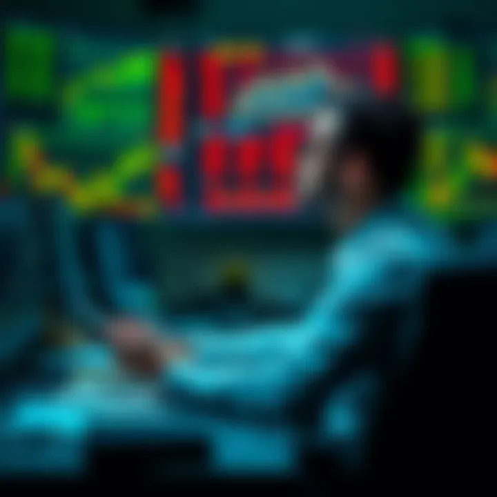 A trader sits at a desk, looking thoughtfully at stock charts and notes, contemplating past assumptions about trading.
