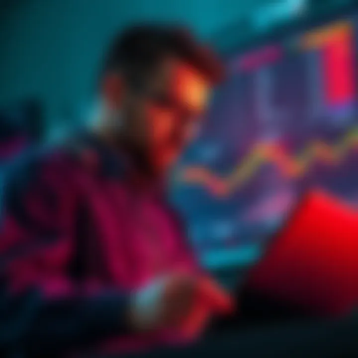 A trader looking at market charts and selling part of their crypto assets while considering investing in metals.