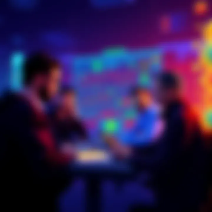 A group of traders sharing strategies and experiences about memecoins in an online chat room