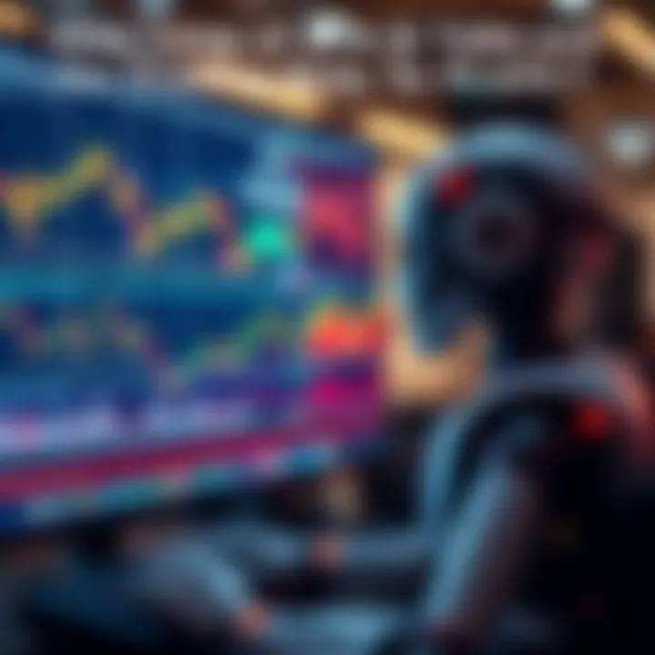 A trading bot on a computer screen showing stock charts and graphs