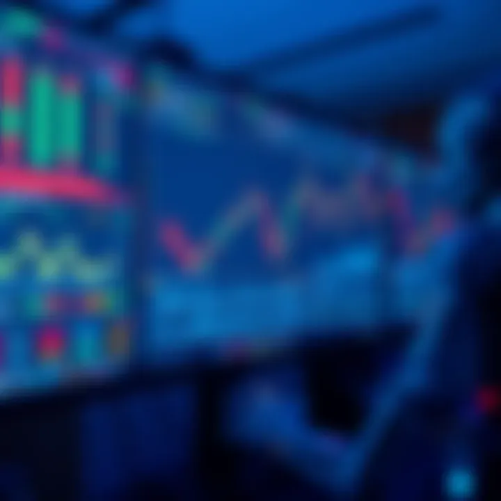 A computer screen showing graphs and charts representing trading bots analyzing market data for cryptocurrency.
