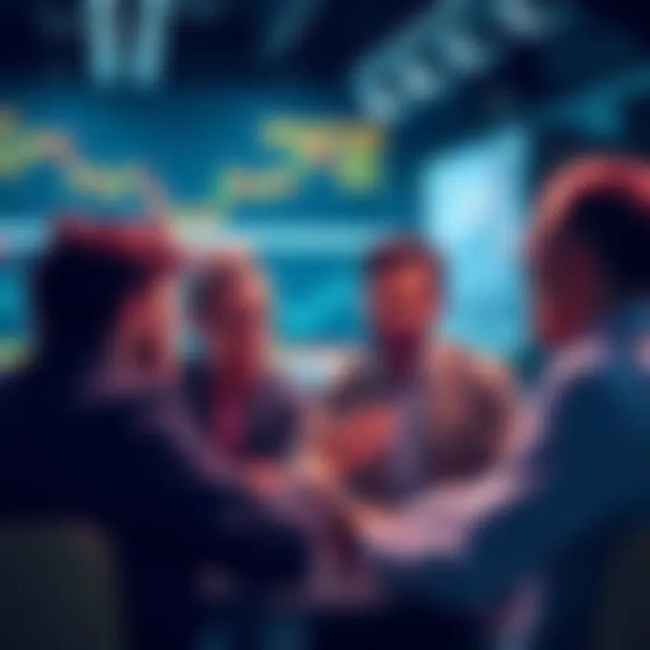 A group of people engaged in trading discussions, sharing insights and strategies on February 5.