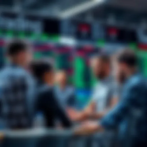 A group of people discussing trading strategies and sharing tips on a user board.