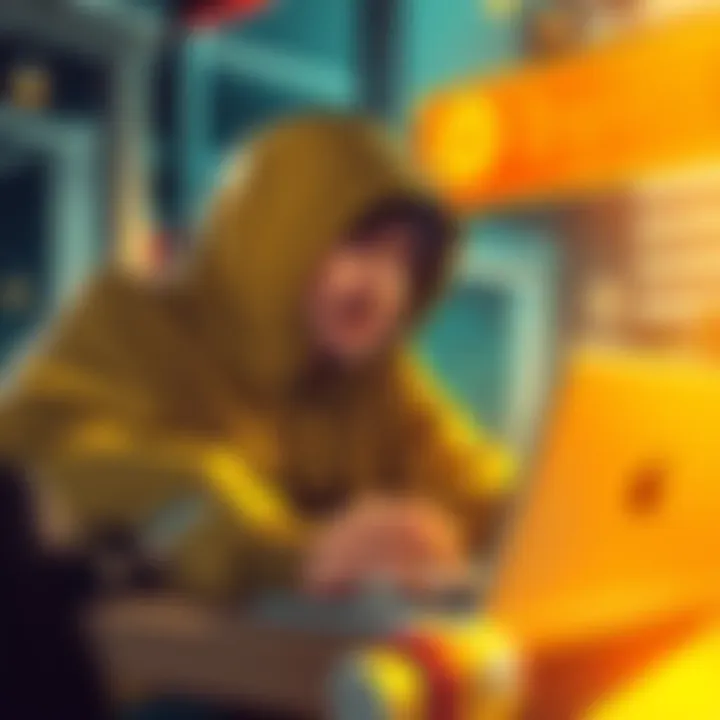 A graphic showing a frustrated Binance user trying to transfer funds to Bybit while facing POL fee problems.