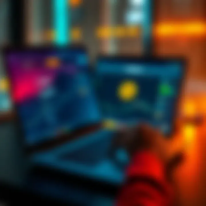 A person using a laptop to transfer $5,000 in cryptocurrency to Kraken's Earn feature, with a focus on user interface