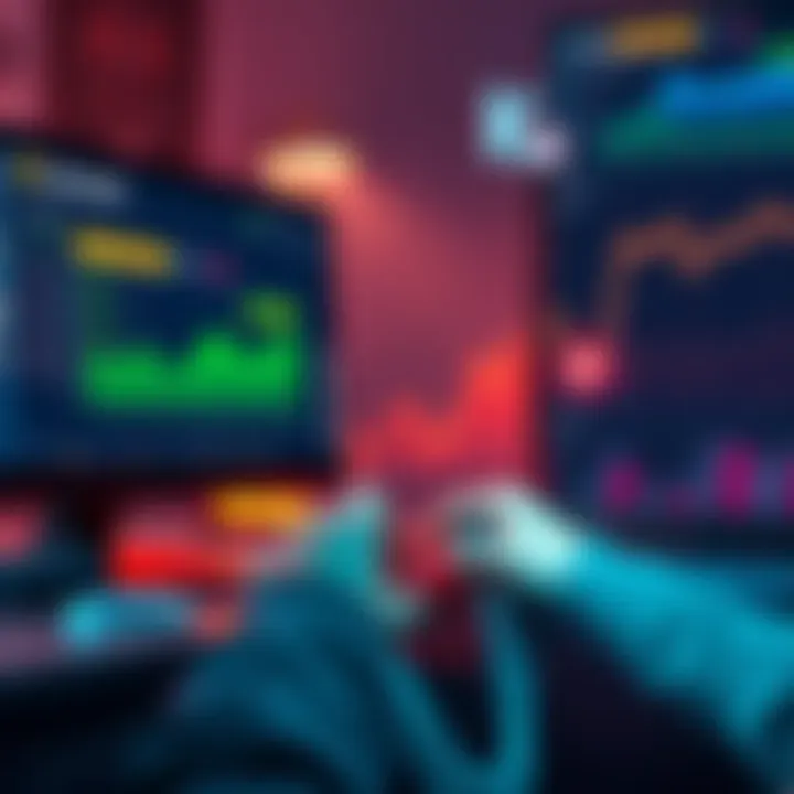 A person using a computer to transfer USDC cryptocurrency to Solana platform with a graph showing fees and bridges in the background