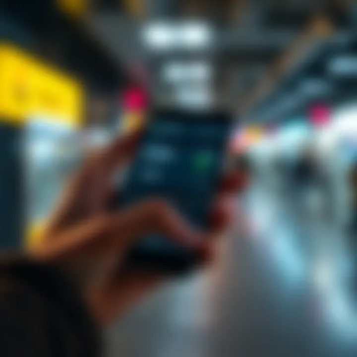 A person holding a smartphone displaying a cryptocurrency wallet while considering transferring assets from an exchange.