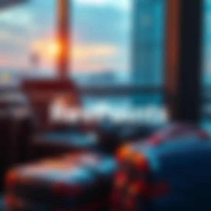 A person checking travel rewards on a laptop with a suitcase beside them, planning a trip using RevPoints for savings.