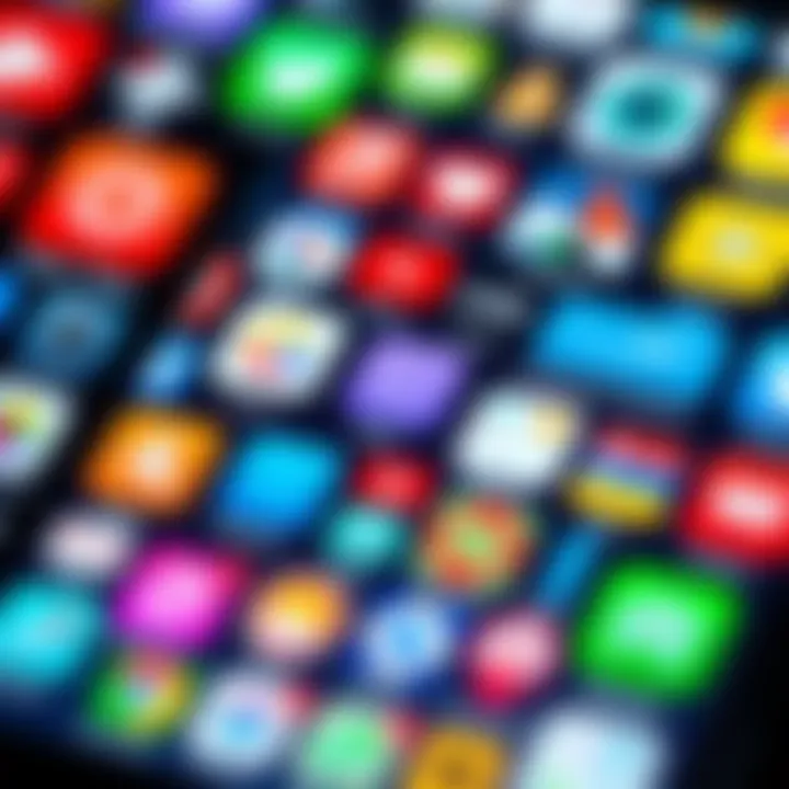 A collage of popular mobile app icons on a smartphone screen, showcasing the latest trends in the app store.