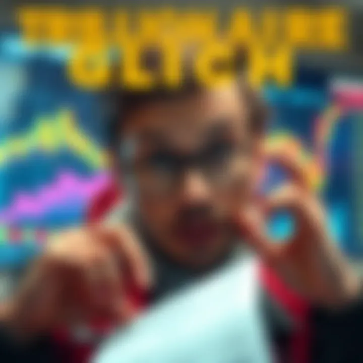 A person looking surprised at a bank report showing an unexpected trillionaire status, with graphs and numbers in the background.