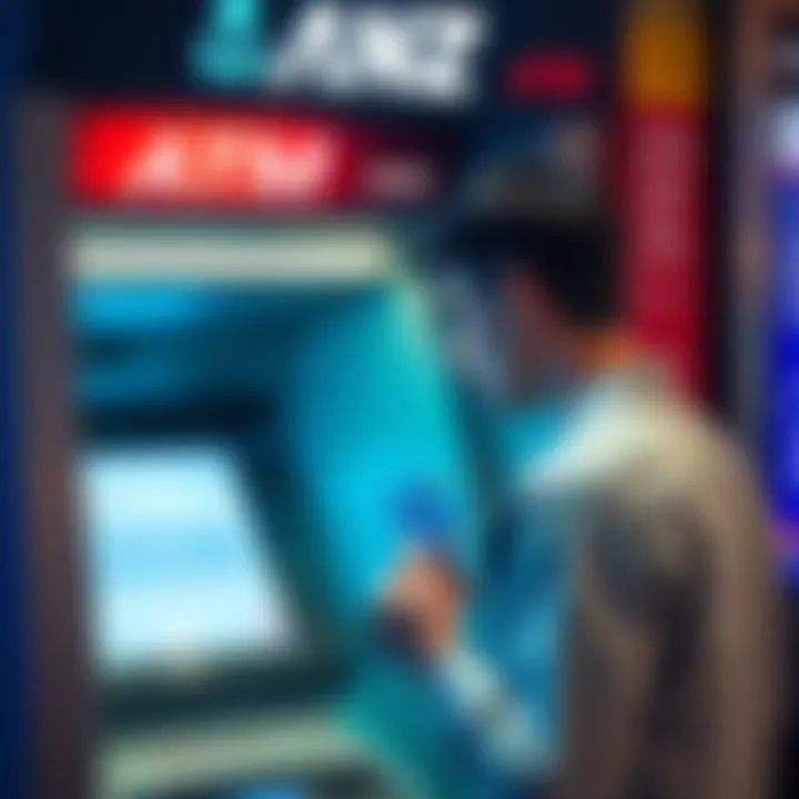 Troubled ATM Withdrawal A user at an ANZ ATM looking frustrated after a failed withdrawal attempt, showing error message on the screen and holding a Revolut card.