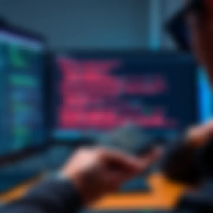 A person holding a Ledger wallet while looking at a computer screen showing error messages related to wallet startup issues.