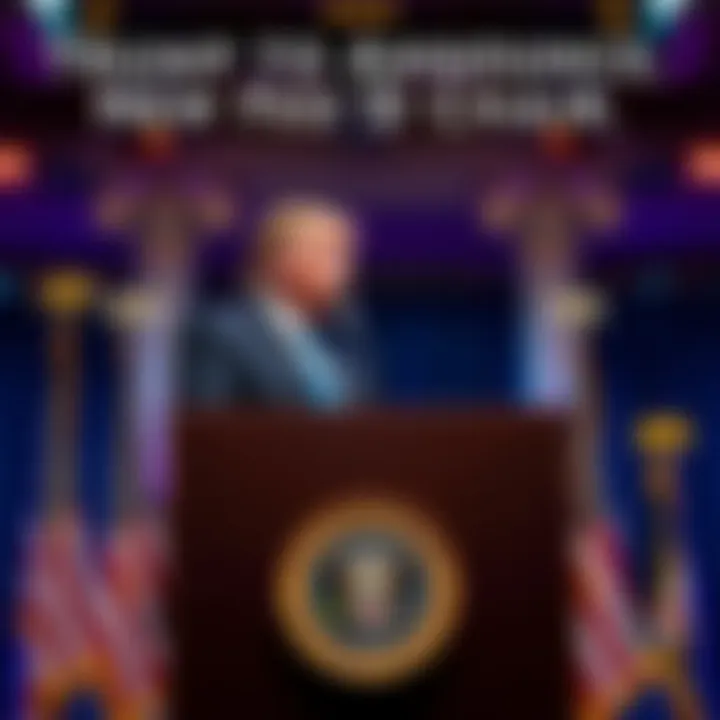 President Trump standing at a podium preparing to announce the new Federal Reserve Chairman