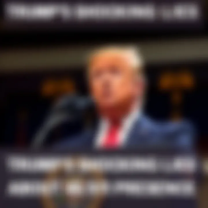 Former President Trump speaking at a podium, addressing allegations about his claims regarding his presence during the 9/11 attacks, with a serious expression.