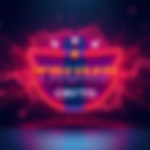 A digital representation of a cryptocurrency logo with Trump's colors of red, white, and blue, showcasing a bold and controversial name.