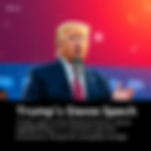 President Trump giving a speech at the World Economic Forum in Davos, highlighting U.S. economic growth and global strategies