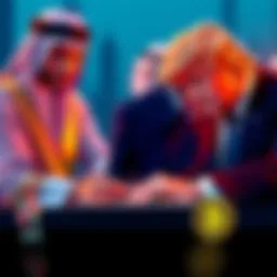 Eric Trump signs a $500 million cryptocurrency deal with UAE officials, symbolizing foreign influence in American politics.