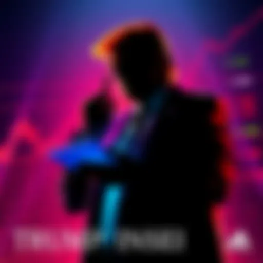 A silhouette of a business person making a cryptocurrency investment, symbolizing a major move in the crypto market.