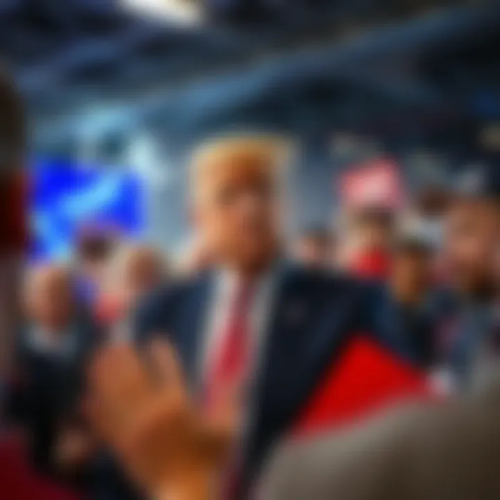 Donald Trump poses for a photo at a recent event, surrounded by supporters while looking serious about the upcoming RNC Convention.