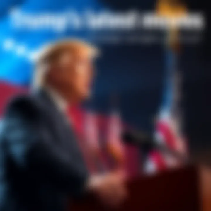 President Trump giving a speech at a podium with an American flag in the background