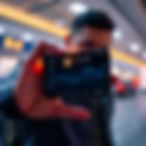 A person holding a secure hardware crypto wallet next to a mobile wallet app on their smartphone