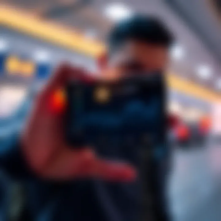 A person holding a secure hardware crypto wallet next to a mobile wallet app on their smartphone