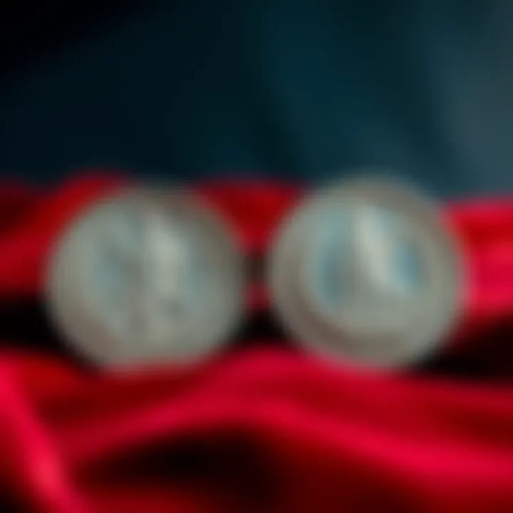 Two stunning silver icons displayed on a velvet background, capturing attention with their intricate designs and craftsmanship.