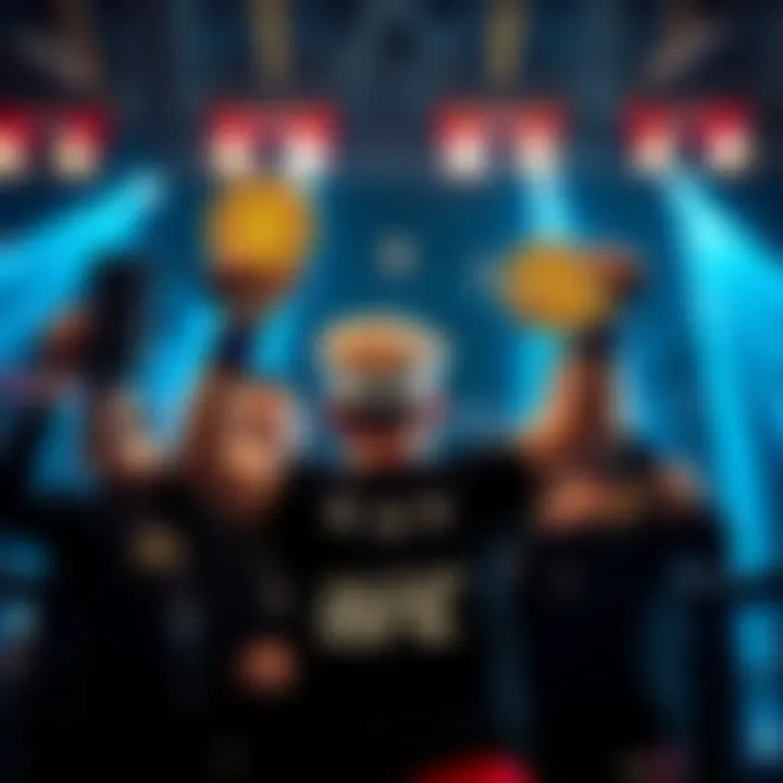 UFC fighters hold digital currency symbols while celebrating their new payment method linked to President Trump's company.
