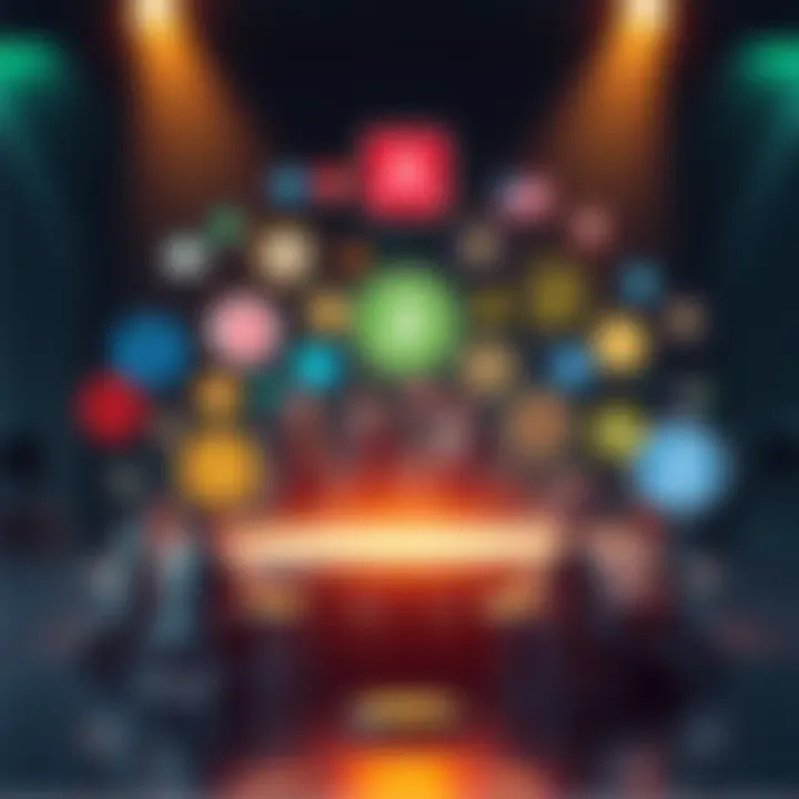 A visual representation of various altcoins with logos and symbols showcasing a solid foundation. Team members are collaborating, symbolizing strong development and infrastructure within cryptocurrenc...