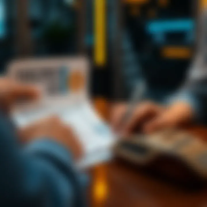 A person reviewing a 1099-DA tax form with a Litecoin logo and calculator on the table