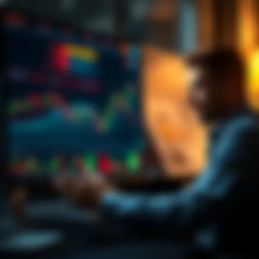 A beginner trader considering leverage options with charts and graphs showing risk and rewards