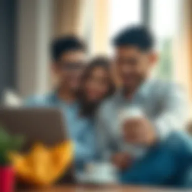 A young couple discussing their financial goals with a laptop and coffee, representing lifestyle choices and financial independence.