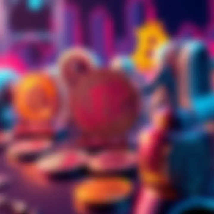 A simple illustration showing UTXOs represented as separate coins, highlighting how small purchases create multiple outputs in Bitcoin transactions.