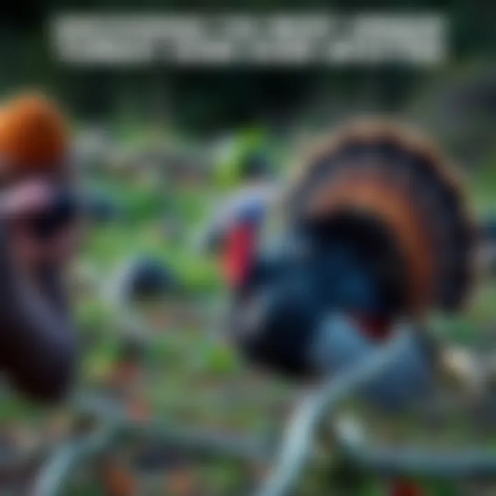 A birdwatcher observes a rare turkey with unusual markings in a natural setting