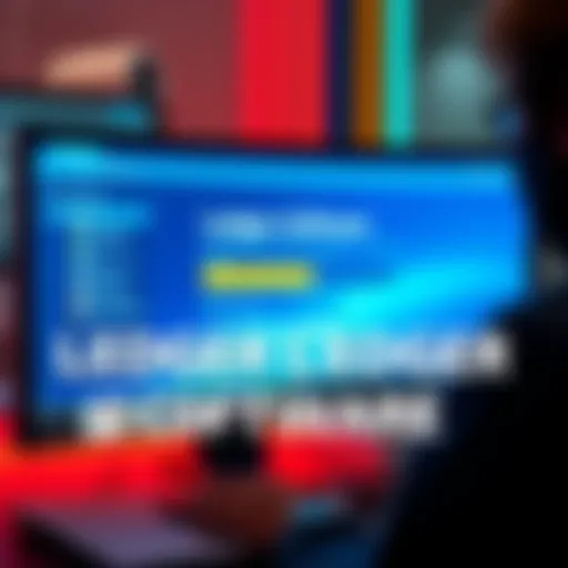 A person updating ledger software on a Windows computer, showing the screen with progress bar