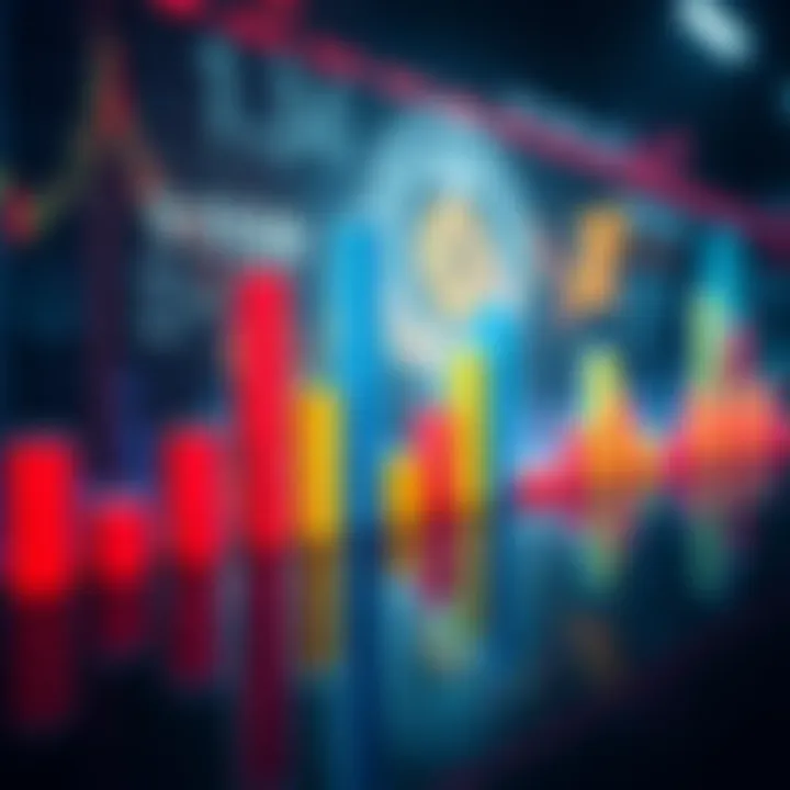 A bar graph showing unexpected US job growth over recent months, with a backdrop indicating financial market stress, including Bitcoin's value fluctuation