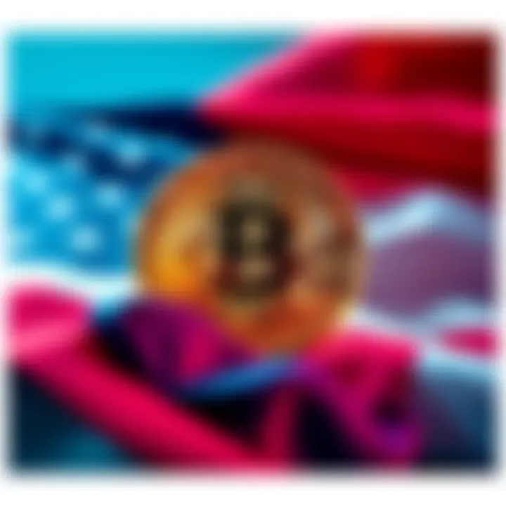 US Bitcoin Seizure A symbolic representation of the US government taking control of Bitcoin, with a Bitcoin symbol and the US flag in the background.